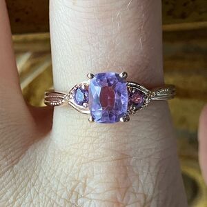 Rose de France Amethyst Sterling Silver Ring Size 10